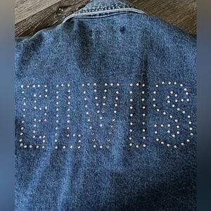 FIRST CHOICE ELVIS Rhinestone Bling Jean Jacket Size Medium‎